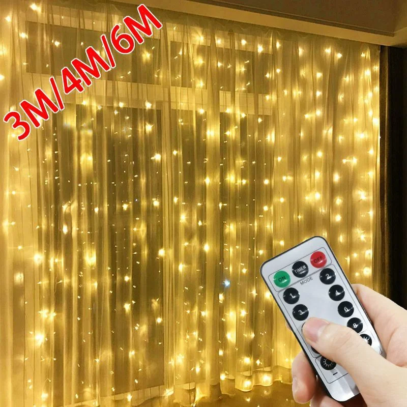 Curtain Garland LED String Lights Festival Christmas Decoration USB Remote Control Holiday Wedding Fairy Lights for Bedroom Home
Curtain Garland LED String Lights Festival Christmas Decoration USB Remote Control Holiday Wedding Fairy Lights for Bedroom Home
