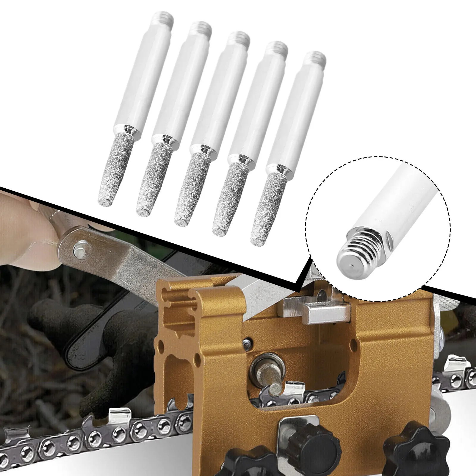 5Pcs Chainsaw Sharpener Diamond Grinding Head Cylindrical Burring Bit For Hand Crank Chainsaw Chain Ening Jig Polishing Head
5Pcs Chainsaw Sharpener Diamond Grinding Head Cylindrical Burring Bit For Hand Crank Chainsaw Chain Ening Jig Polishing Head