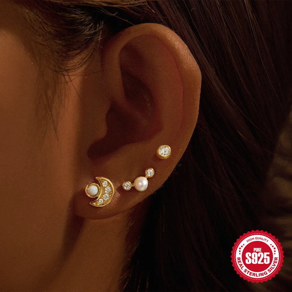 Canner 3PCS Real 925 Sterling Silver Petal Multi-size Zircon Stud Earring For Women 18K Gold Ins Piercing Earring Jewelry Gifts
Canner 3PCS Real 925 Sterling Silver Petal Multi-size Zircon Stud Earring For Women 18K Gold Ins Piercing Earring Jewelry Gifts