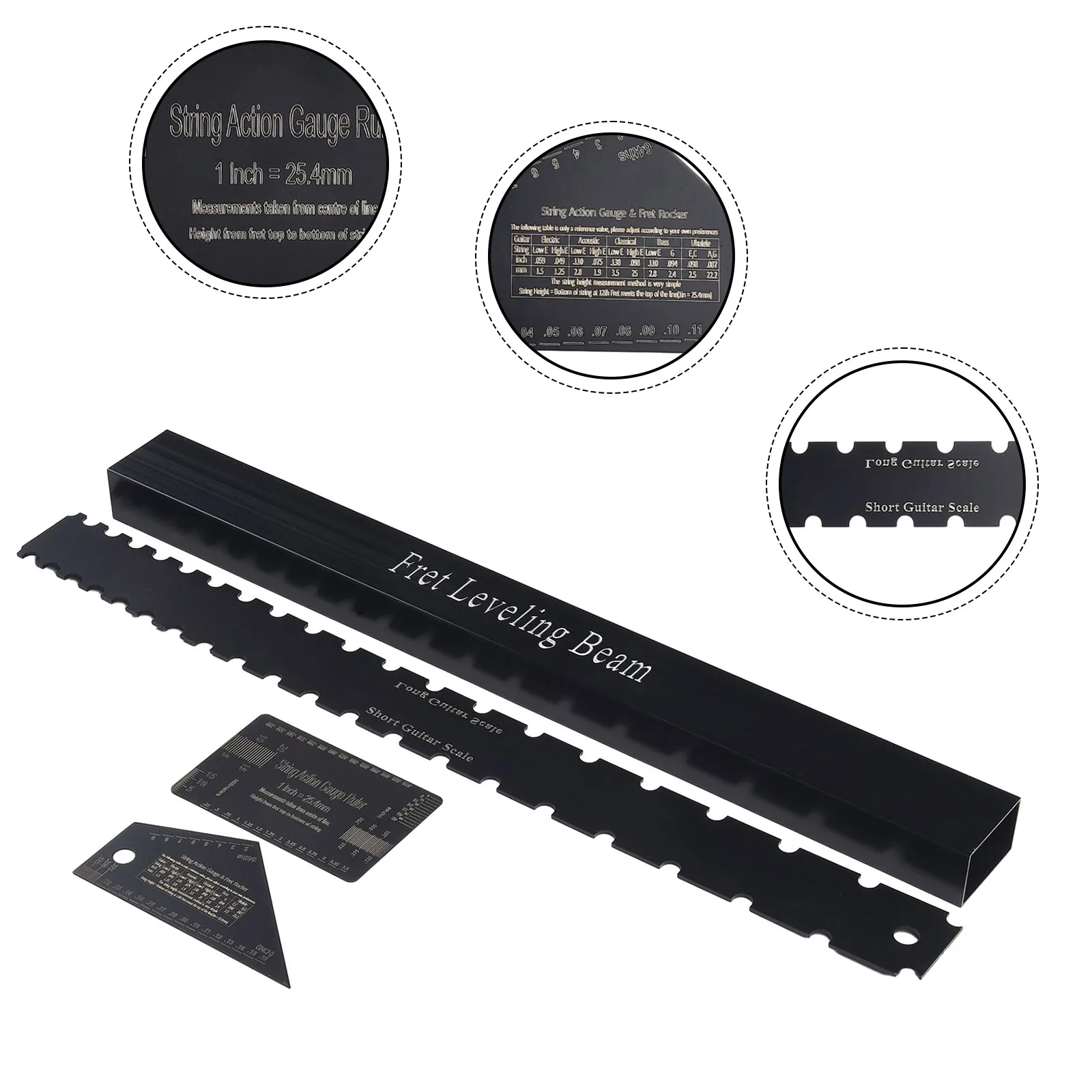 4Pcs Luthier Tools Guitar Neck Straight Edge Fret Leveling Beam Ruler Kit Set Stainless Steel Guitar Luthier Tools Black
4Pcs Luthier Tools Guitar Neck Straight Edge Fret Leveling Beam Ruler Kit Set Stainless Steel Guitar Luthier Tools Black