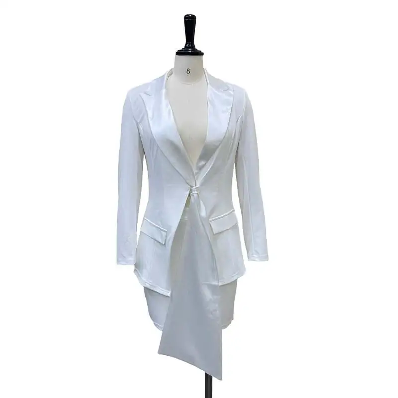 Semi skirt temperament: commuter suit coat, semi skirt, two-piece suit, large size suit, short skirt suit, white Designer
Semi skirt temperament: commuter suit coat, semi skirt, two-piece suit, large size suit, short skirt suit, white Designer