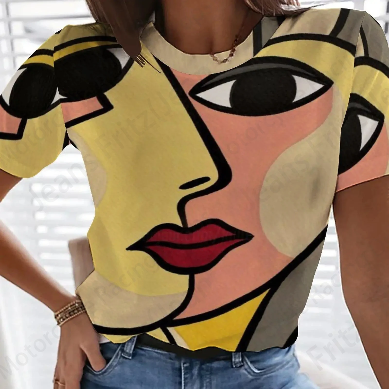 Summer Women's T Shirt Graffiti Face 3d Print Tshirt Women Fashion T-shirt Abstract Portrait Graphic T Shirts Painting Tops Tees
Summer Women's T Shirt Graffiti Face 3d Print Tshirt Women Fashion T-shirt Abstract Portrait Graphic T Shirts Painting Tops Tees