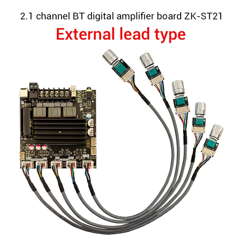 

ZK-ST21 Digital Power Amplifier Board PCB 2.1 Channel Bluetooth Amplifier Module With Leads