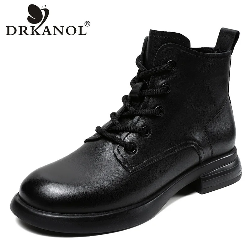 DRKANOL Fashion Women Boots 2023 Autumn Winter Warm Shoes British Style Genuine Cow Leather Flat Heel Casual Ankle Boots Ladies
DRKANOL Fashion Women Boots 2023 Autumn Winter Warm Shoes British Style Genuine Cow Leather Flat Heel Casual Ankle Boots Ladies