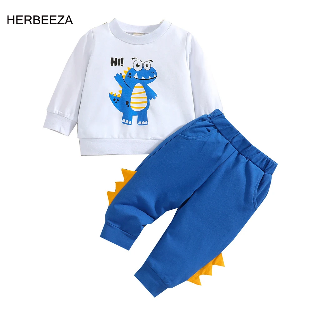 Cartoon Dinosaur printbaby boy clothes Set Newborn Infant sweatshirt + Blue Pant kids Clothing for Toddler Costume 3-18M
Cartoon Dinosaur printbaby boy clothes Set Newborn Infant sweatshirt + Blue Pant kids Clothing for Toddler Costume 3-18M
