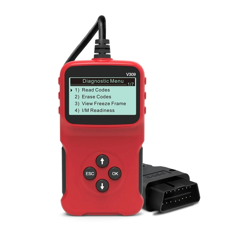 Автомобильный сканер OBD2 OBDII V309, считыватель кодов неисправностей, диагностический инструмент работает на большинстве автомобилей 1996 года и новее, долговечный
Автомобильный сканер OBD2 OBDII V309, считыватель кодов неисправностей, диагностический инструмент работает на большинстве автомобилей 1996 года и новее, долговечный