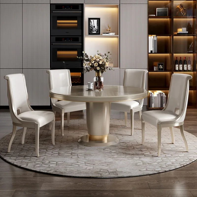 Round Console Dining Table Family American Solid Wood Dining Table Chair Combination Small Family European Luxury Home Furniture
Round Console Dining Table Family American Solid Wood Dining Table Chair Combination Small Family European Luxury Home Furniture