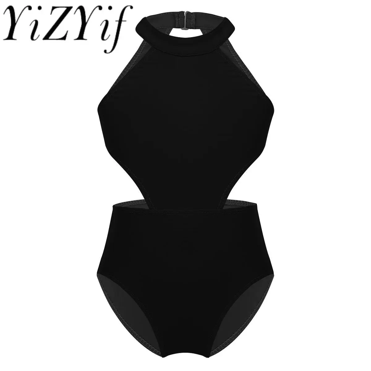 Детский балетный трико с лямкой на шее и вырезами на талии 
Детский балетный трико с лямкой на шее и вырезами на талии