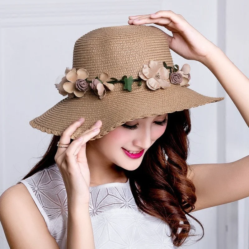 New Ladies' Elegant Hats Flower Ring Straw Hat Summer Sun Hat Women's Vintage Hats Straw Beach Hat Flower Rope Woman's Hat
New Ladies' Elegant Hats Flower Ring Straw Hat Summer Sun Hat Women's Vintage Hats Straw Beach Hat Flower Rope Woman's Hat