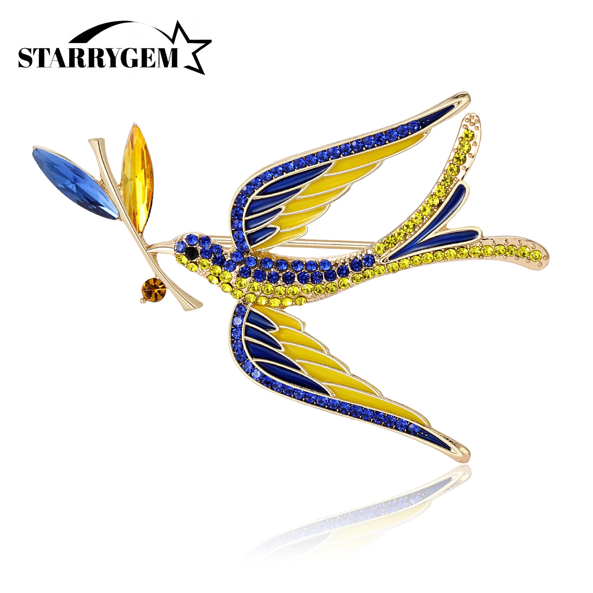 Enamel Peace Dove Brooches for Women Ukraine Rhinestone Ear of Wheat Pins Office Party Friend Gifts Jewelry Accessories
Enamel Peace Dove Brooches for Women Ukraine Rhinestone Ear of Wheat Pins Office Party Friend Gifts Jewelry Accessories
