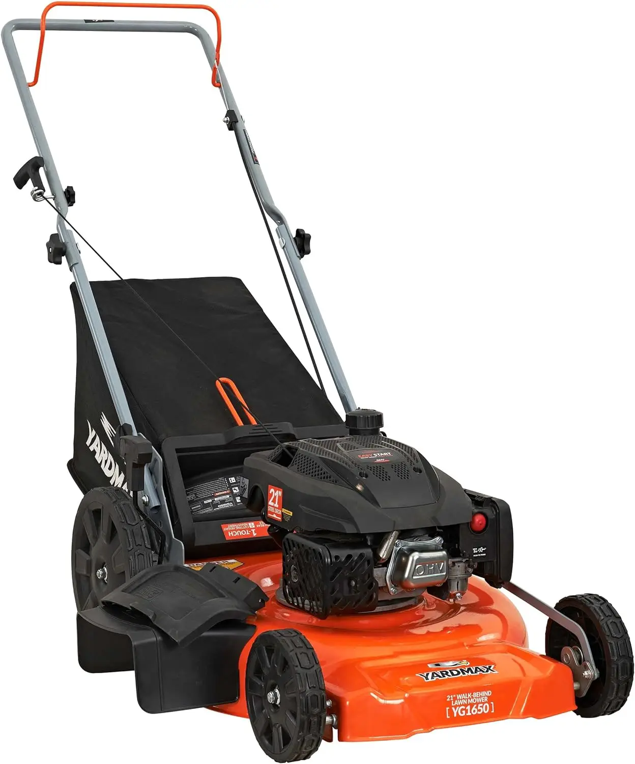 YARDMAX 21 in. 170cc 3-in-1 Gas Walk Behind Push Lawn Mower with High Rear Wheels
YARDMAX 21 in. 170cc 3-in-1 Gas Walk Behind Push Lawn Mower with High Rear Wheels
