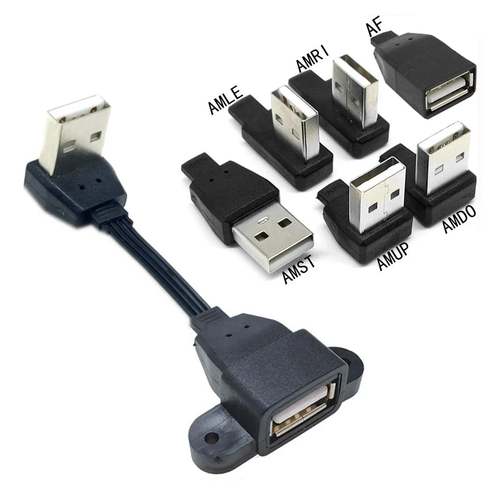 

5CM-1M USB extension cable elbow 2.0 data cable with screw hole can be fixed with baffle male to female with ear 2.0 extension