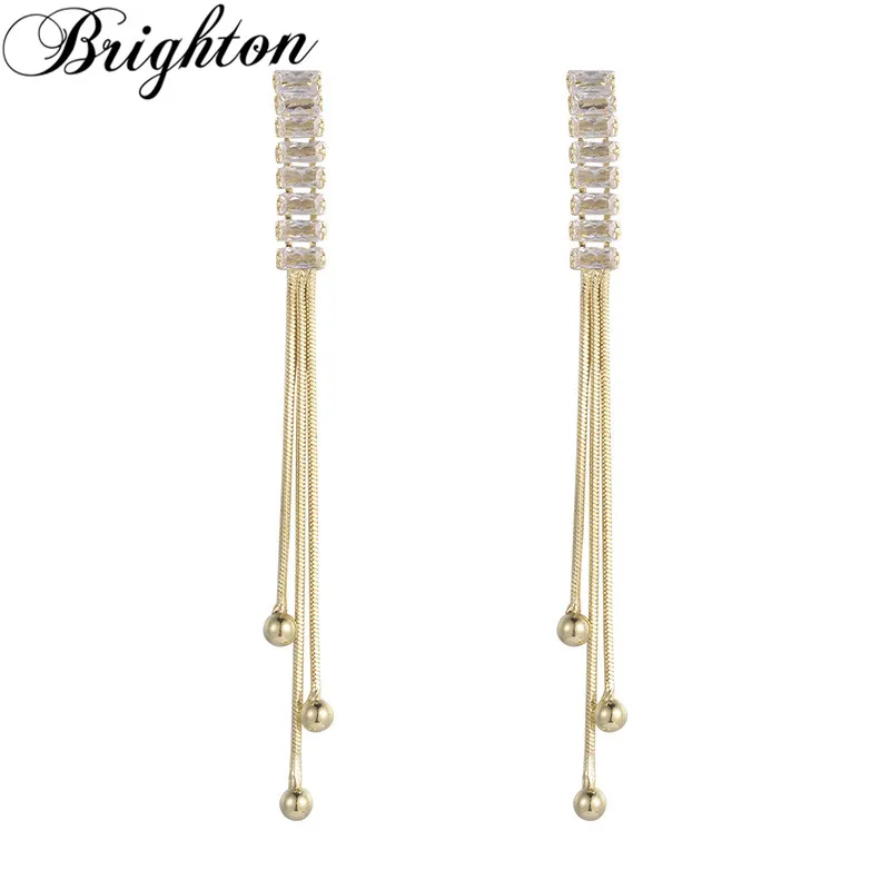 Brighton New Delicate Geometric Zircon Long Chain Tassel Drop Dangle Earrings For Women Fashion Trendy Jewelry Party Gift 2023
Brighton New Delicate Geometric Zircon Long Chain Tassel Drop Dangle Earrings For Women Fashion Trendy Jewelry Party Gift 2023