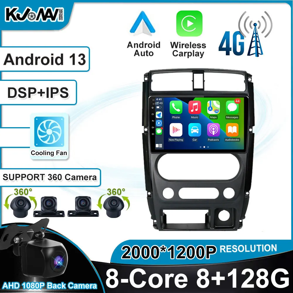 

4G WIFI Carplay Android 13 DSP IPS Car Auto Radio Stereo Multimedia Video Player GPS Bluetooth For Suzuki Jimny 3 2005 - 2019