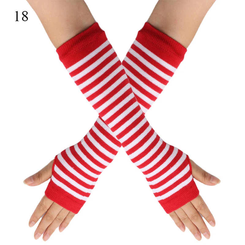Women Striped Arm Warmer Fingerless Long Gloves Autumn Winter Warm Knitted Arm Cover Half Finger Mittens Cotton Oversleeve
Women Striped Arm Warmer Fingerless Long Gloves Autumn Winter Warm Knitted Arm Cover Half Finger Mittens Cotton Oversleeve