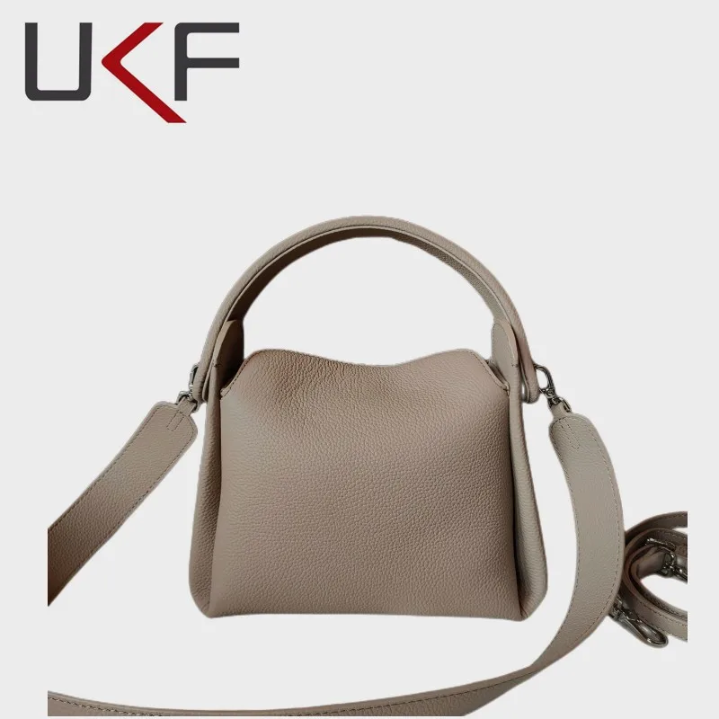 

UKF Elegant Design Soft Leather Tote Wide Straps Female Shoulder Bags for Women Doctor Bag Luxury Girl Handbag Lady Bolas Hobos