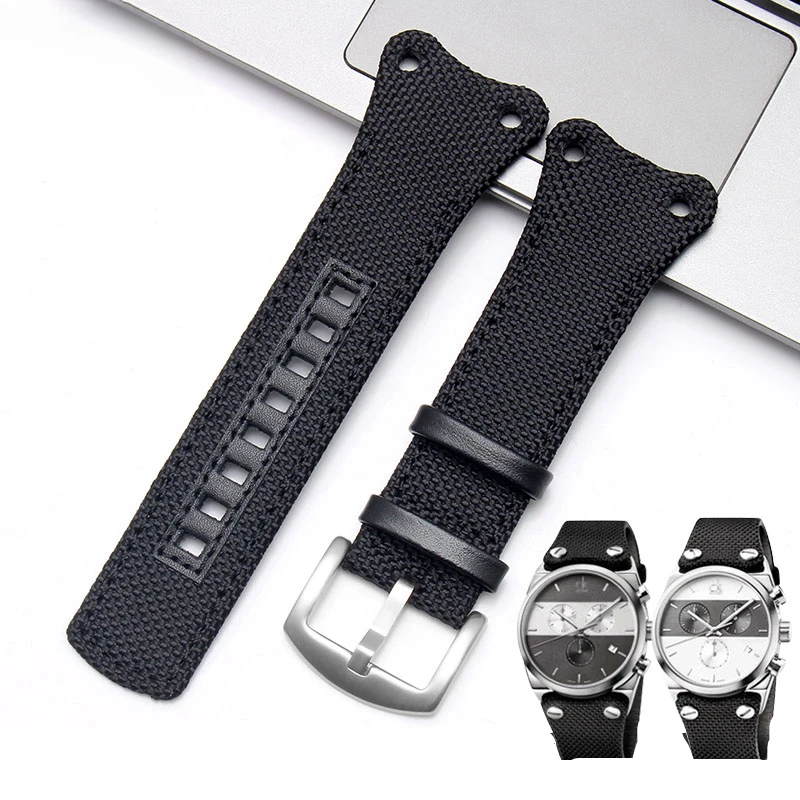 

CK Nylon Canvas Anti-Allergy Waterproof Watchband Men's Replace Original for Eager Series K4b384b3 K4b371b6 K4b371b3 Watch Strap
