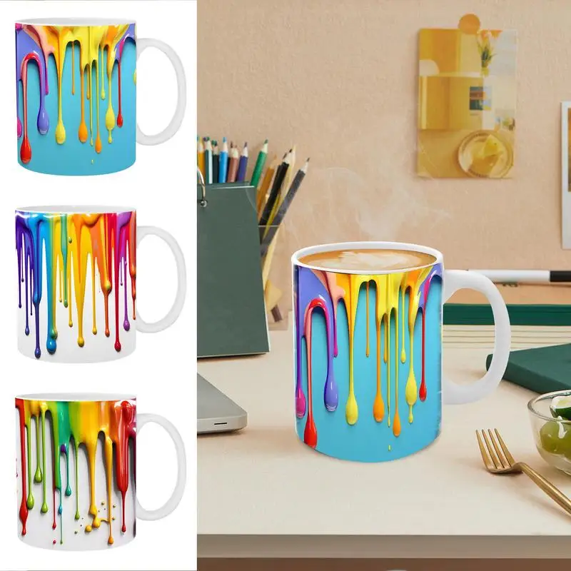

Ceramic Splash Ink Coffee Mugs with 3D Visual effect creative Drinkware supplies Decorative Household cups for coffee tea milk