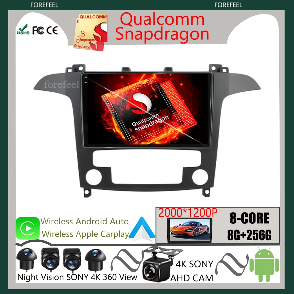 Qualcomm Android 12 For Ford S Max S-MAX 2007 - 2015 Car Stereo Radio Screen Multimedia Video Player Navigation GPS No 2din
Qualcomm Android 12 For Ford S Max S-MAX 2007 - 2015 Car Stereo Radio Screen Multimedia Video Player Navigation GPS No 2din