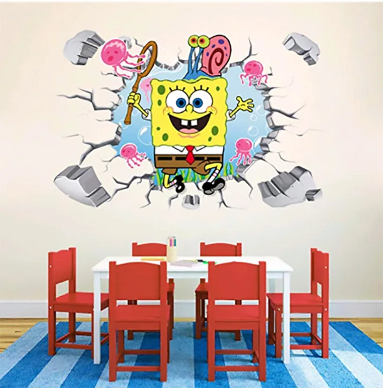 Simulation 3D SpongeBob Squarepants Remove Color Wall Stickers Bedroom Sofa Space Decorative Stickers Painted Stickers 40x60cm
Simulation 3D SpongeBob Squarepants Remove Color Wall Stickers Bedroom Sofa Space Decorative Stickers Painted Stickers 40x60cm