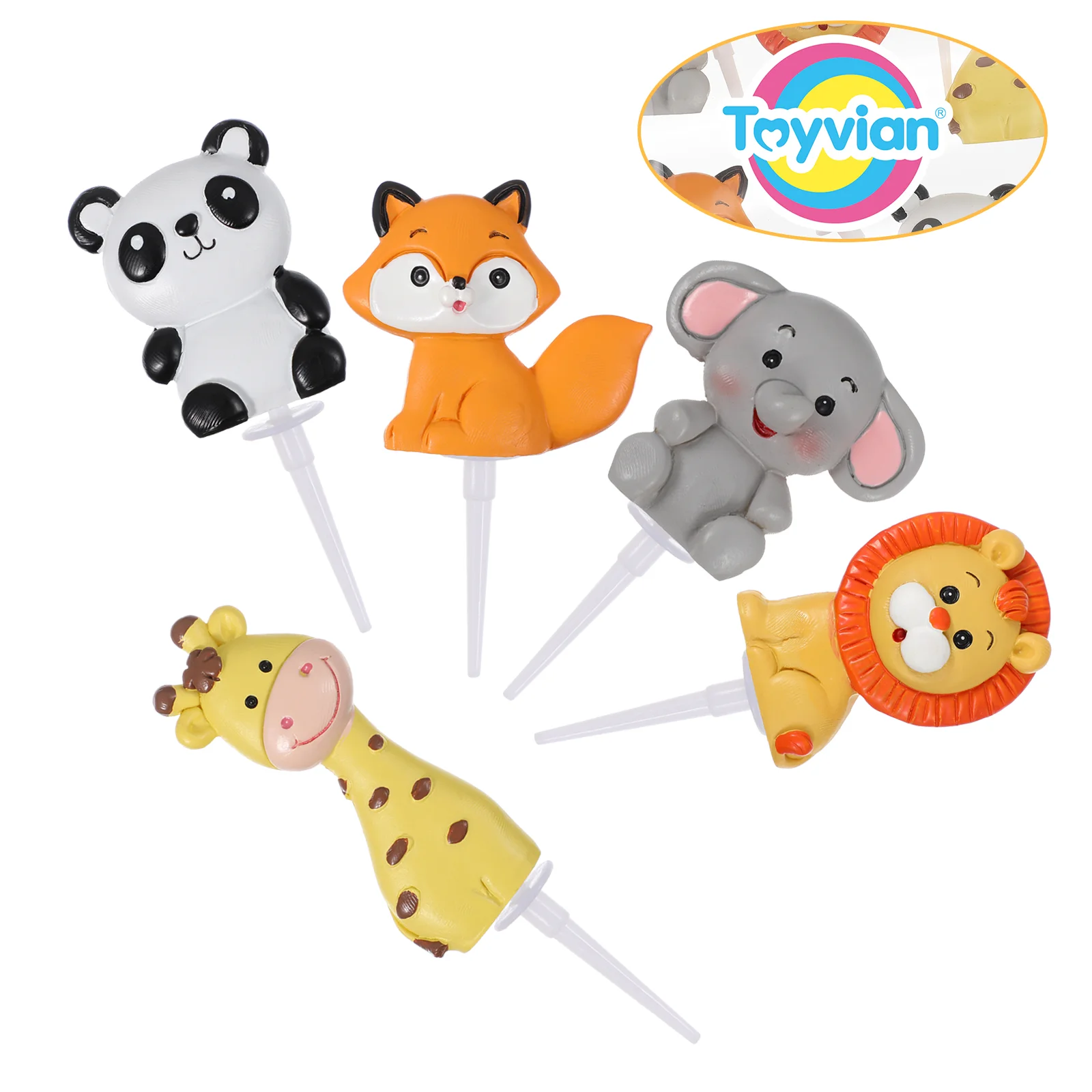 

Jungle Animals, Resin Cupcake Topper Dessert Toppers Picks Cake Animals Figures for Birthday Wedding Party Supplies Gardening