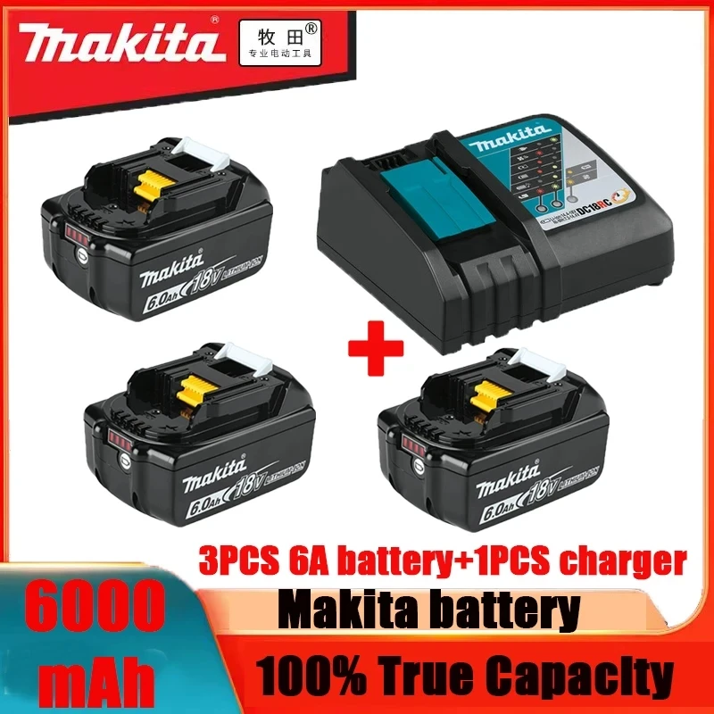 

Makita Original 18V Makita 6000mAh Lithium ion Rechargeable Battery 18v drill Replacement Batteries BL1860 BL1830 BL1850 BL1860B