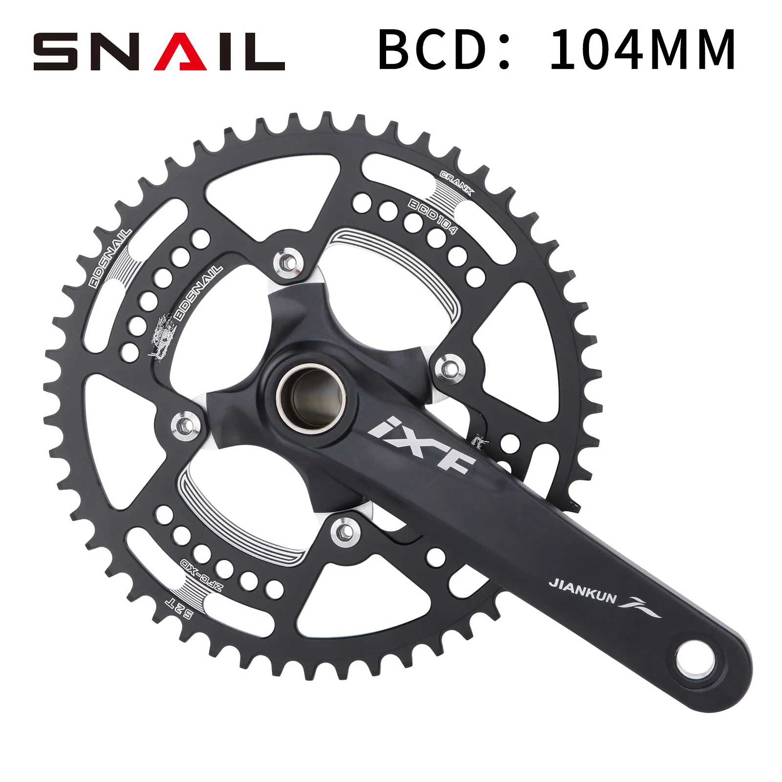 

SNAIL Bcd crown 104 велосипедная звездочка, широкий, узкий, 30T-52T, круглый диск, одна цепь, колесо для Shimano/SRAM шатун для горного велосипеда