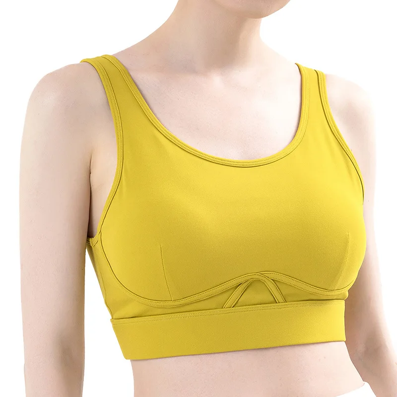 

Scoop Neck Shockproof Yoga Fitness Sport Bras Top Women Racerback High Impact Workout Gym Bras Athletic Brassiere