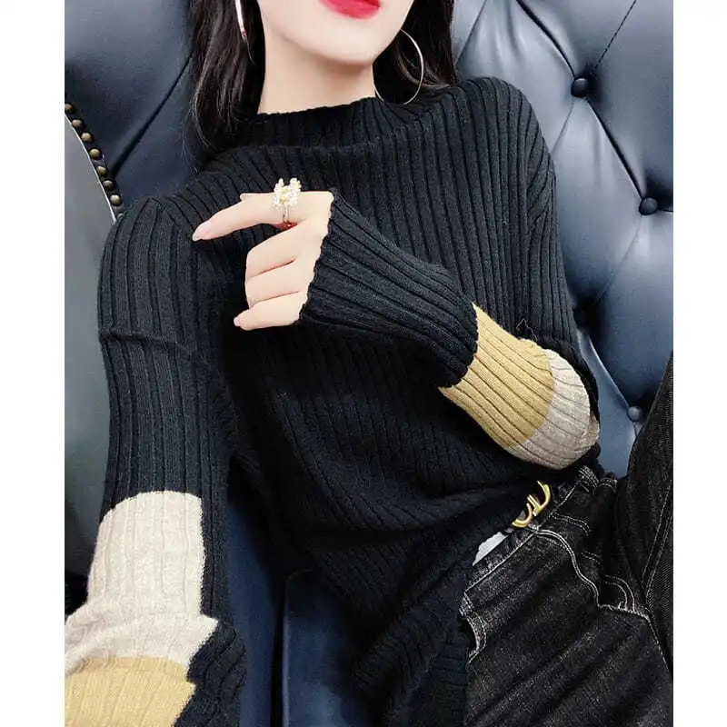 Sweater Half Turtleneck Pullover 2023 Fall/winter Color Matching Sweaters Women's Casual Long Sleeve Jumpers Women Clothing E355
Sweater Half Turtleneck Pullover 2023 Fall/winter Color Matching Sweaters Women's Casual Long Sleeve Jumpers Women Clothing E355