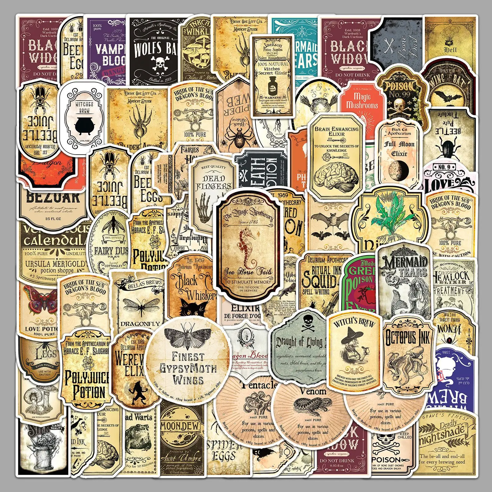 100Pcs Cartoonish Potion Labels Stickers DIY Graffiti Decoration Skateboard Fridge Laptop Thermos Cup Waterproof
100Pcs Cartoonish Potion Labels Stickers DIY Graffiti Decoration Skateboard Fridge Laptop Thermos Cup Waterproof