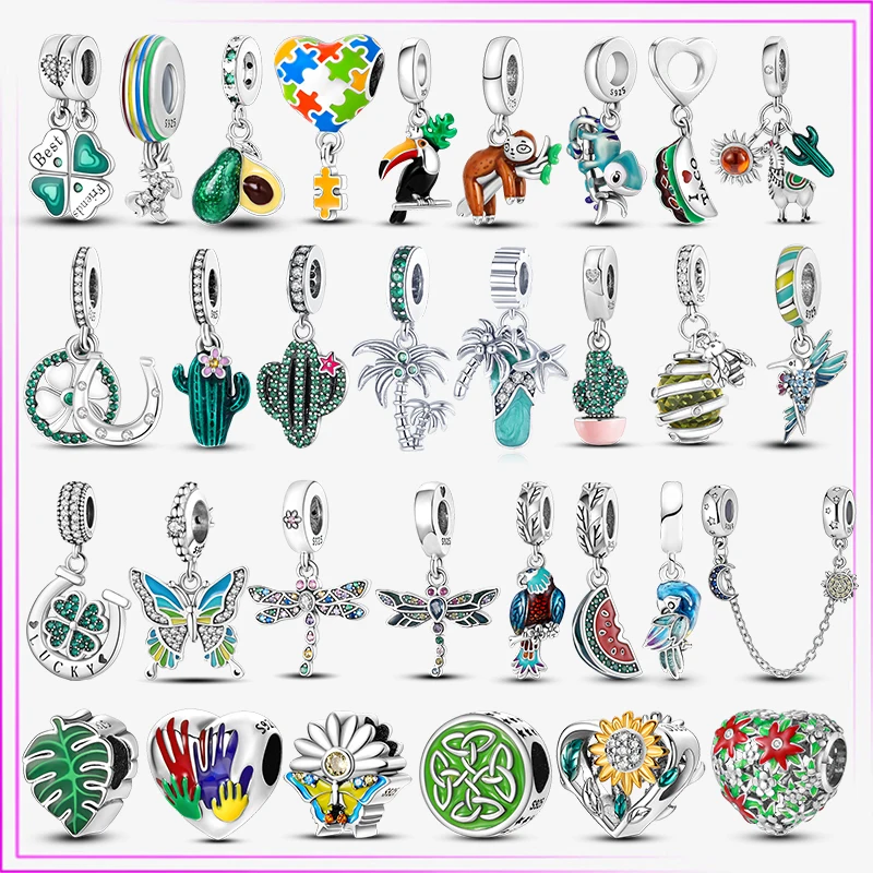 925 Sterling Silver Lucky Grass Avocado Life Tree Cactu Bead Green Charm plata de ley 925 For Original Pendant Bracelet Jewelry
925 Sterling Silver Lucky Grass Avocado Life Tree Cactu Bead Green Charm plata de ley 925 For Original Pendant Bracelet Jewelry