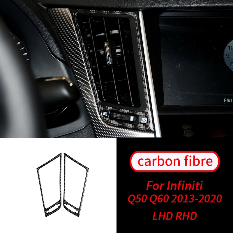 For Infiniti Q50 Q60 2013-2020 2PCS Real Carbon Fiber Console Air Vent Outlet Cover Trim Car Interior Accessories Car Decor
For Infiniti Q50 Q60 2013-2020 2PCS Real Carbon Fiber Console Air Vent Outlet Cover Trim Car Interior Accessories Car Decor