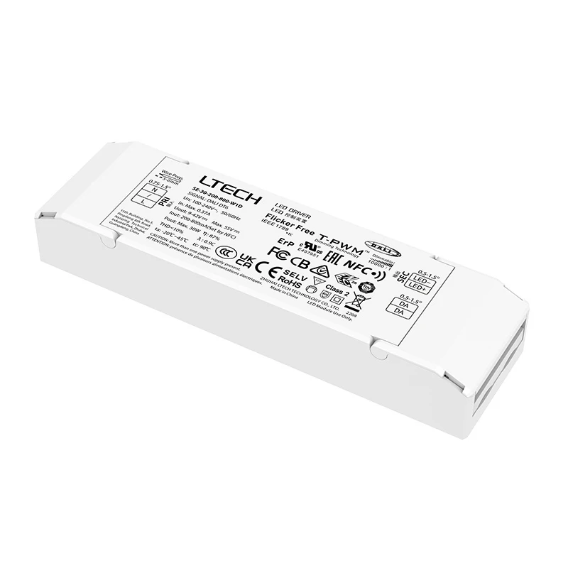 

LTECH DALI CC Dimming Driver,AC 100-240V Input 30W 200-800mA 40W 300mA-1050mA Output NFC Constant Current DT6 LED Power Supply