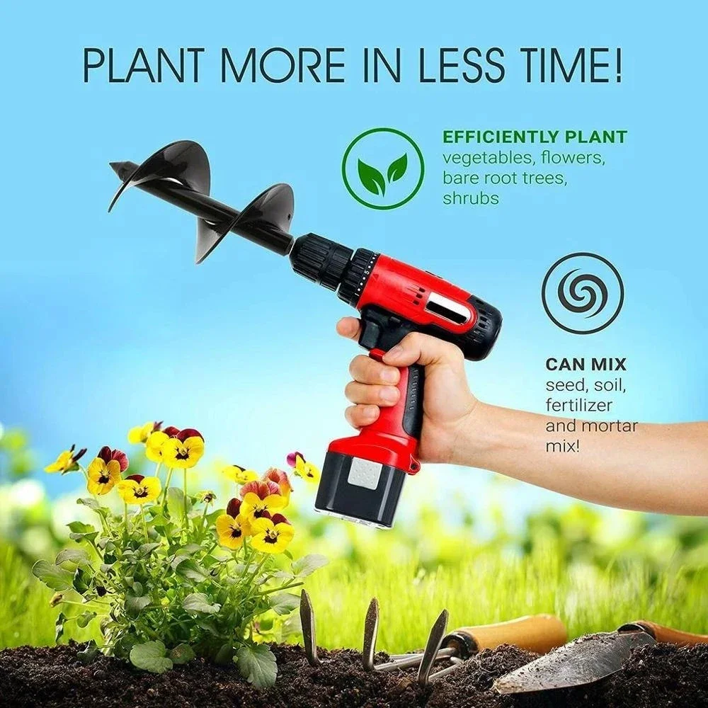 

8x30 4x22cm Auger Spiral Drill Bit Planting Hole Digger Tool Part Bits Household Planter Tools Set Gardening Planting Garden