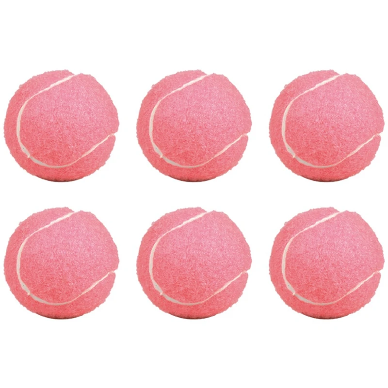 

24Pcs Pack Pink Tennis Balls Wear-Resistant Elastic Training Balls 66Mm Ladies Beginners Practice Tennis Ball For Club