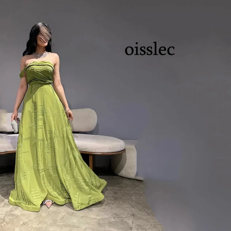 Oisslec Prom Dress Strapless Evening Dress Chest Folds Cocktail Dresses Floor Length Birthday Party Dress Zipper Up Customize
Oisslec Prom Dress Strapless Evening Dress Chest Folds Cocktail Dresses Floor Length Birthday Party Dress Zipper Up Customize