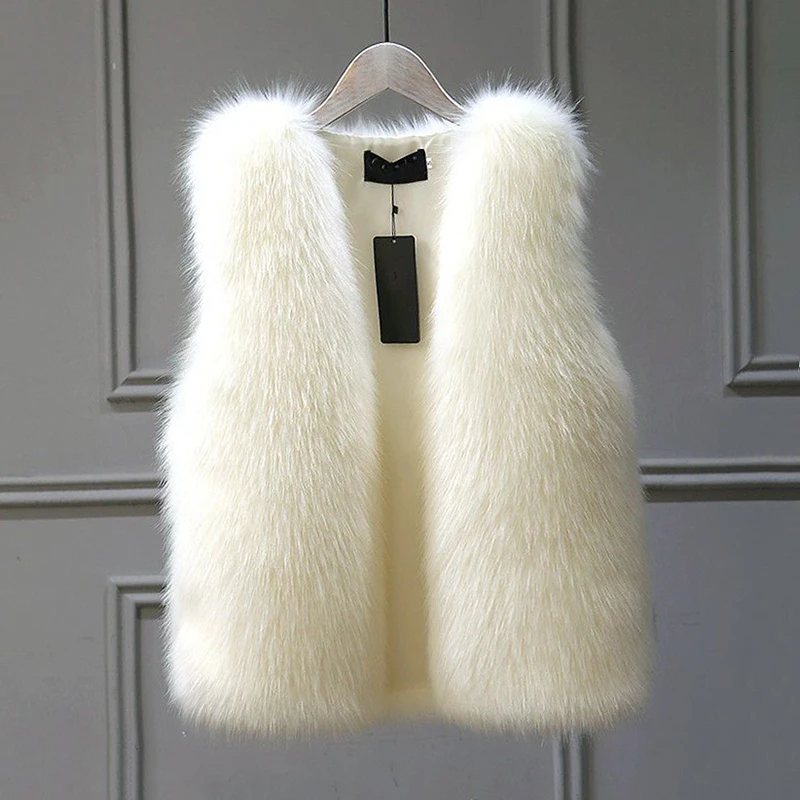 Plush Warm Women's Vest V Neck Loose Thicken Fake Fur Vest Coat 2023 Autumn Winter New Open Stitch Sleeveless Jacket Female
Plush Warm Women's Vest V Neck Loose Thicken Fake Fur Vest Coat 2023 Autumn Winter New Open Stitch Sleeveless Jacket Female