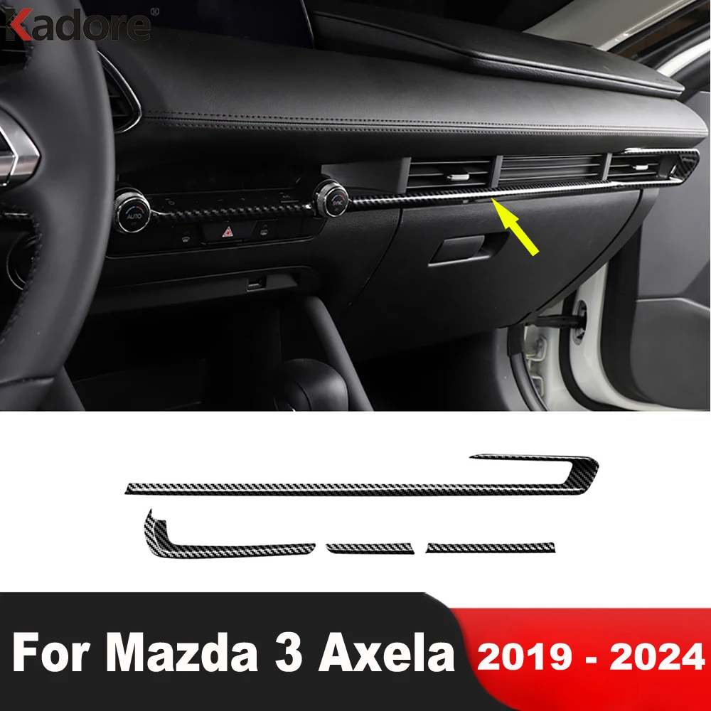 

Карбоновая Центральная Автомобильная консоль для Mazda3 Mazda 3 Axela 2019-2022 2023, кондиционер воздуха, крышка выпускного отверстия, отделка, аксессуары для интерьера