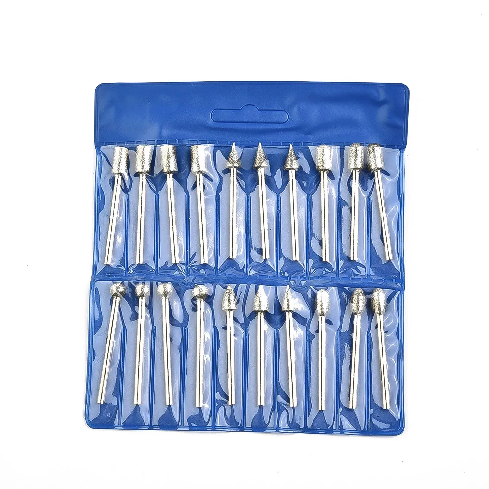 20PC 120 Grit Electroplated Diamond Burr Set Drill Bit Set Rotary Grinding Tool Fine Workmanship Hotsale Grinding Tools
20PC 120 Grit Electroplated Diamond Burr Set Drill Bit Set Rotary Grinding Tool Fine Workmanship Hotsale Grinding Tools
