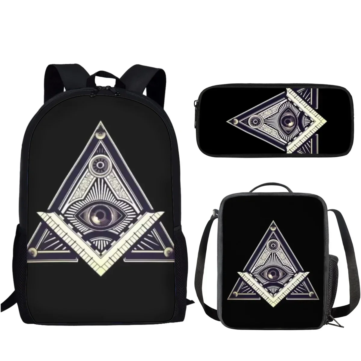 Illuminati All Seeing Eye School Bags 3-Piece Freemason Symbol Pattern Large Capacity Kids Backpacks with Lunch Box Teen Bookbag
Illuminati All Seeing Eye School Bags 3-Piece Freemason Symbol Pattern Large Capacity Kids Backpacks with Lunch Box Teen Bookbag