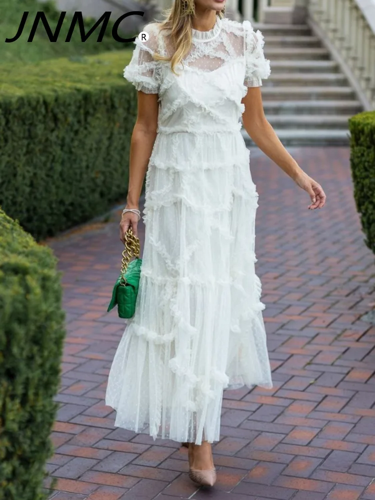 JNMC Female Sweet Wooden Ear Lace Fairy Skirt Sheer Gauze Waist Slimming Dress French Fashion Dress 2024 Latest Model
JNMC Female Sweet Wooden Ear Lace Fairy Skirt Sheer Gauze Waist Slimming Dress French Fashion Dress 2024 Latest Model