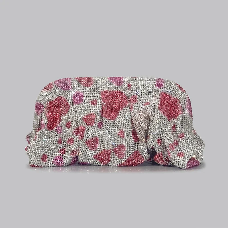 Shinny Ruched Rhinestone Clucth Bag for Women Designer Gradient Love Hearts Pattern Evening Bag Fashion Party Female Purse 2023
Shinny Ruched Rhinestone Clucth Bag for Women Designer Gradient Love Hearts Pattern Evening Bag Fashion Party Female Purse 2023
