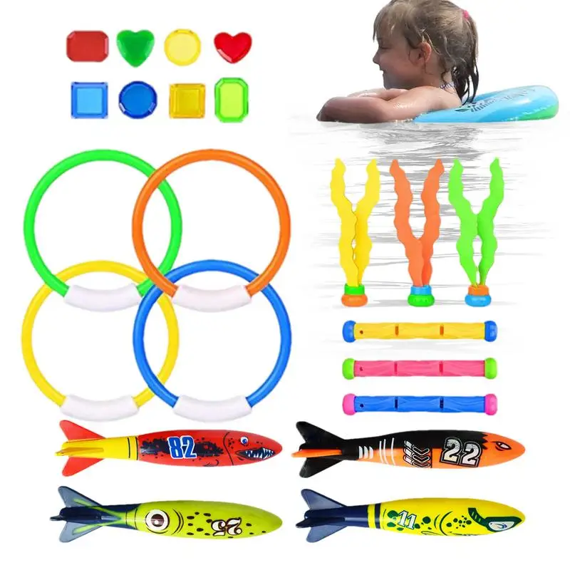 

Diving Toys For Pool For Kids 22PCS Fun Swim Games Sinking Set Summer Toys Fun Toys Swimming Pool Toys For Boys Girls Teens Ages