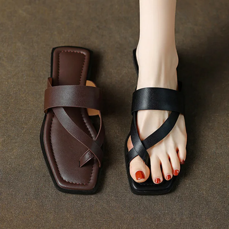 Classical Black Leather Women Flats Slippers Comfort Casual Beach Summer Shoes Brown Flip Flops Lady Outside Footwear Slides
Classical Black Leather Women Flats Slippers Comfort Casual Beach Summer Shoes Brown Flip Flops Lady Outside Footwear Slides