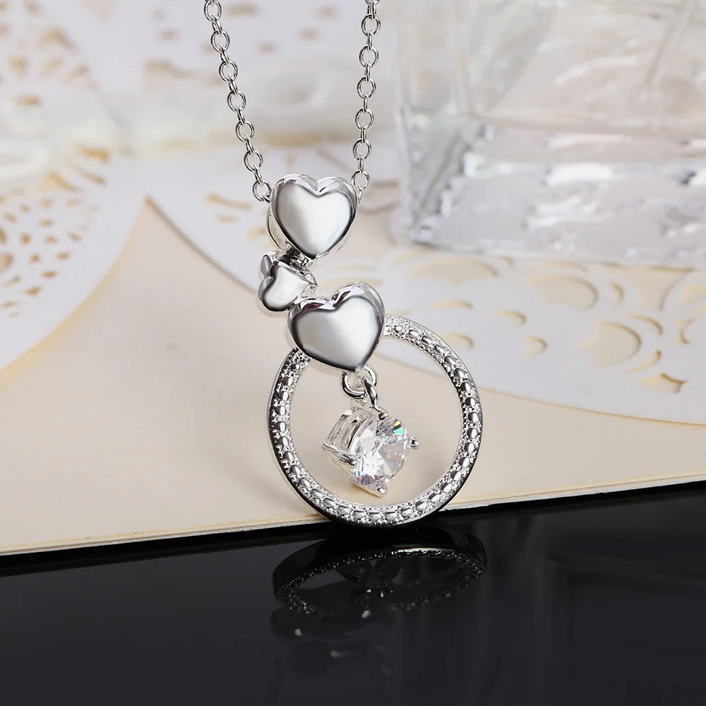 New charms 925 Sterling Silver fine Heart Circle Pendant AAA Zircon Necklace For Women Fashion party Wedding Jewelry Pretty gift
New charms 925 Sterling Silver fine Heart Circle Pendant AAA Zircon Necklace For Women Fashion party Wedding Jewelry Pretty gift