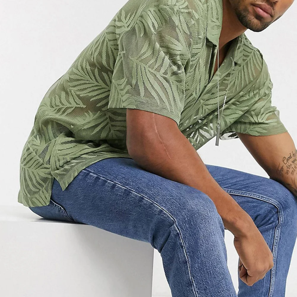 Tops Shirt Fashion Loose Green Hollow Out Lapel Hawaiian Shirt M-3XL Men Polyester Sexy Short Sleeve Comfy Fashion
Tops Shirt Fashion Loose Green Hollow Out Lapel Hawaiian Shirt M-3XL Men Polyester Sexy Short Sleeve Comfy Fashion