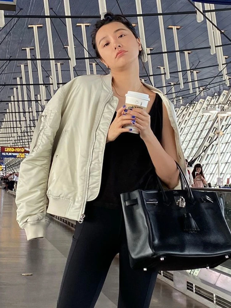 PASS Vintage Vintage Jacket Women's New Thin Loose Casual Stand Collar Overalls Bomber Jacket Ins
PASS Vintage Vintage Jacket Women's New Thin Loose Casual Stand Collar Overalls Bomber Jacket Ins