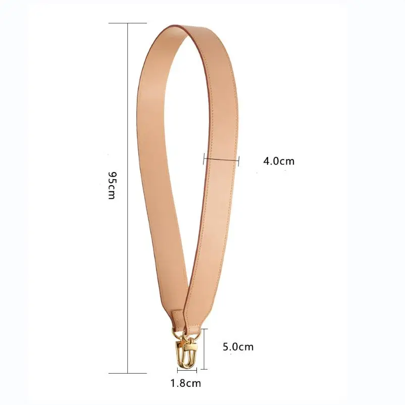 

Lady Handbag Women Purse Tote Shoulder Carry Belt Non-adjustable Genuine Vachetta Leather Bag Strap For Luxury Designer 95*4cm