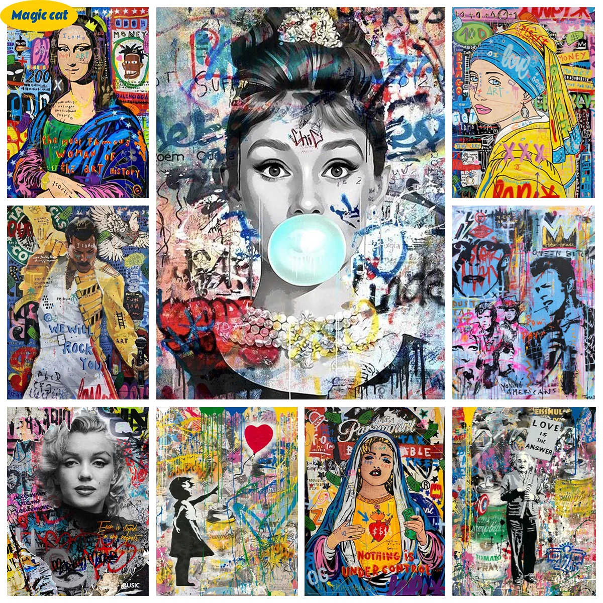 Hepburn and Monroe 5D Diamond Painting Graffiti Star Portrait Hand Diamond Embroidery Cross Stitch Mosaic Painting Home Decor
Hepburn and Monroe 5D Diamond Painting Graffiti Star Portrait Hand Diamond Embroidery Cross Stitch Mosaic Painting Home Decor