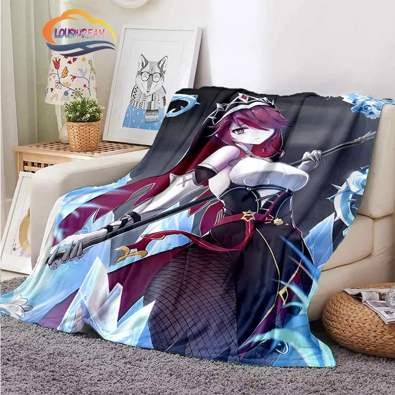 

Game characters Sexy blanket Genshin Impact series Rosaria soft warm flannel Blanket Sofa and bed plush throw girl gift